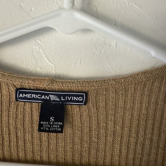 American Living Y2k Sweater Small Ruffle Trim Ribbed Knit Cardigan Top Coquette - Picture 8 of 8